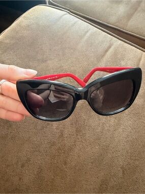 Kate Spade Black Red Cat Eye Sunglasses